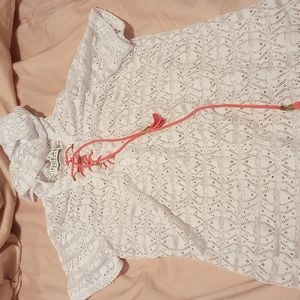 Crochet Beach Bikini Swimsuit Cover Up Hoodie Swimwear Striped Bohemian Tassel C